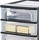Iris Ohyama, Schreibtisch-Organizer mit 2 flache und 1 tiefe Schublade, Schwarz, Easy-Pull-System, A4, A5 & A6 Format, Schreibtisch Organizer für Büro, Schule, Schreibwaren, BPA-frei, Drawer, OCH-2021