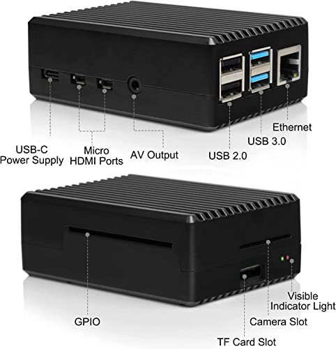 Miuzei Raspberry Pi 4 Case Aluminum, Raspberry Pi 4 Model B Case Passive Cooling With Heatsink For Raspberry Pi 4B 8Gb/4Gb/2Gb -(Pi 4 Board Not Included) #TOP4