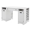 South Shore Artwork Craft Table with Storage Pure White, Coastal #3