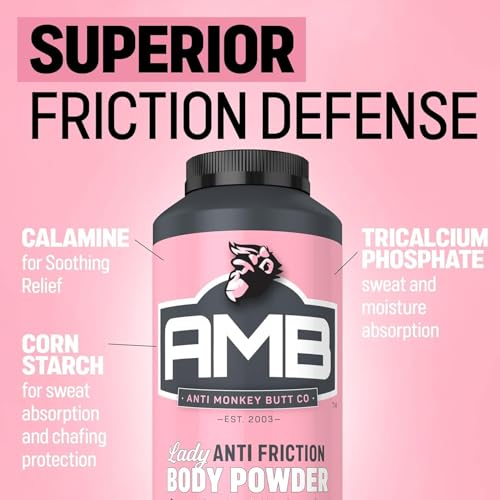 Image of Anti Monkey Butt Body Powder for Women - Talc-Free Anti Chafing Powder for Sweat, Friction, & Itch Relief - Calamine Body Powder for Thigh Chafing, Skin Irritation, & Odor Control - 8 oz