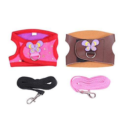 POPETPOP 2 Sets Small Pet Harness Leash Adjustable Walking Rope for Hamster Rat Ferret Mouse Squirrels - Image 3