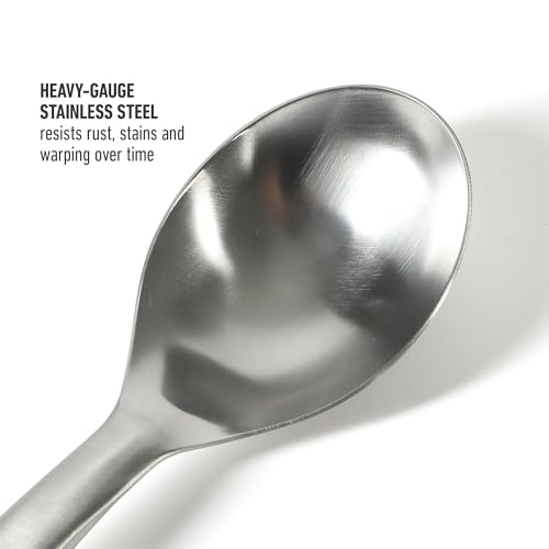 Image of Calphalon Prime Kitchen Spoon, Stainless Steel Cooking Spoon, Heavy-Gauge Heat-Resistant Kitchen Utensil for Stirring & Serving, Weighted Handle for Balance & Control