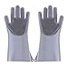 Guantes de Limpieza mágicos, Guante Fregar Platos, Guantes de Silicona Mágicos Guantes de Limpieza mágicos de Silicona Resistente al Calor, Impermeable,Reutilizable ( Gris )