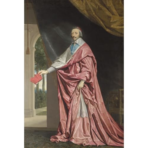 Impression sur toile haut de gamme de Philippe de Champaigne avec le portrait de Richelieu en grand