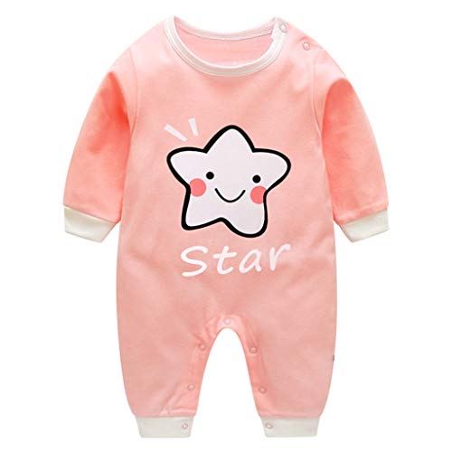 Bébé Garçon Fille Barboteuses Coton Combinaison Manches Longues Body Pyjamas Nouveau-né Salopette Mignon Grenouillère, 6-9 Mois Cover
