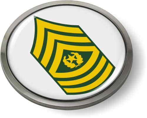 Image of US Army Rank CAR Emblem Metal Bezel - Command Sergeant Major E-9(CSM) | Official U.S. Army Licensed Product, Enlisted Soldiers Insignia Chrome Badge, Sticker, made by BestLicensePlateFrames