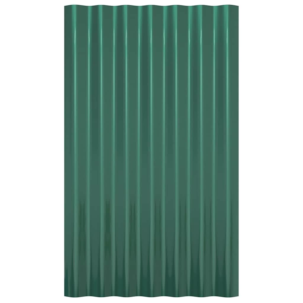 Paneles de tejado 12 Unidades Acero galvanizado Verde 60x36 cm,6.72kg-319123