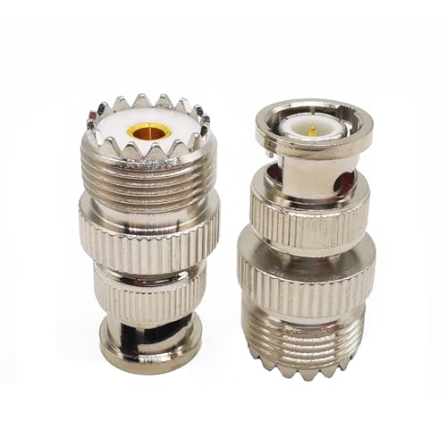Adaptador UHF hembra a BNC macho coaxial 2 piezas miniatura 2