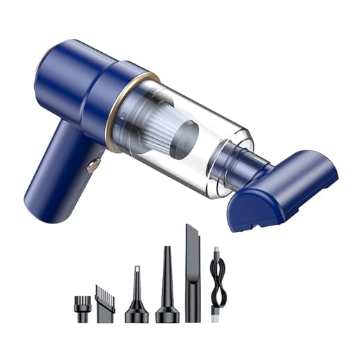 Thewasc Moteur sans Brosse De Nettoyeur Voiture avec Aspirateur Lumière LED Clavier Plumeau d'air Comprimé sans Fil À Faible Bruit Aspirateur Voiture Silencieux pour Poils d'animaux
