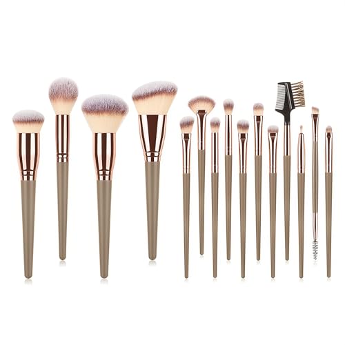 Kit de Pincéis de Maquiagem 15 Peças - Cerdas Sintéticas Macias - Completo para Todos os Tipos de Make