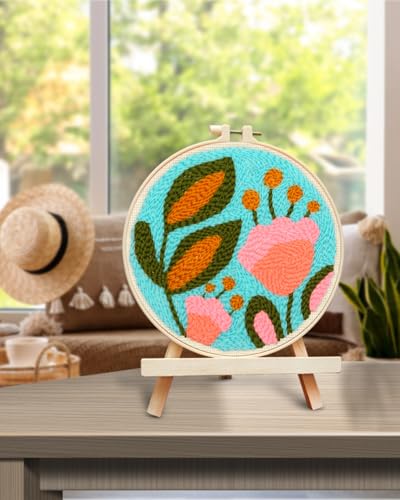 Image of TINDTOP Punch Needle Kits, Tulip Punch Embroidery Kits for Adults