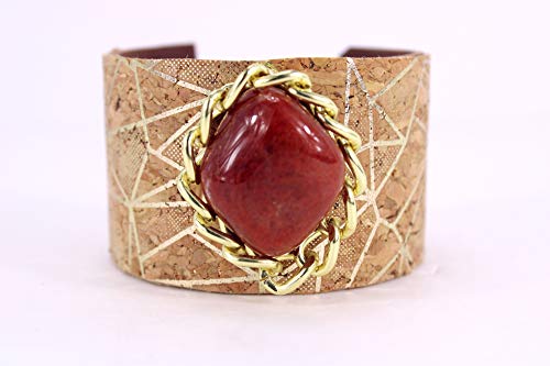 Stone Cuff Bracelet, Cuff Bracelet, Statement Cuff Bracelet, Cuff Jewelry, Wide Cuff Bracelets, Open Cuff Bracelets, Natural Stone, Chain Cuff Bracelet