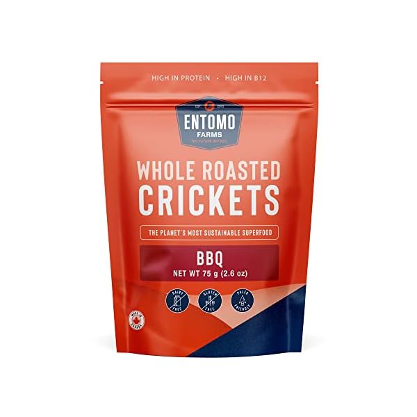 Seasoned Whole Roasted Crickets (BBQ Flavored Crickets, 2.6 oz