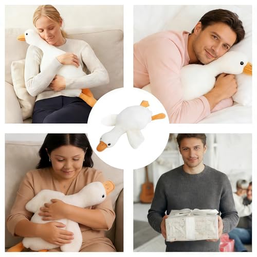 PDirat Ente & Gans Plüschfigur, 50 cm Weiche Baumwoll Plüschdekoration, Multifunktionales Schlaf- & Sofakissen, Erwachsene, Ideal für Wohnzimmer Büro Dekoration