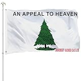 tnpun 3x5 An Appeal to Heaven Flag Double Sided Pine Tree Flags Vivid Color Heavy Duty Historical Liberty Tree American Flag Banner with 2 Brass Grommets 4 Rows of Stitches