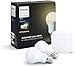 Produktbild Philips Hue White E27 LED Lampe Starter Set, zwei Lampen inkl. Bridge, dimmbar, warmweißes Licht, steuerbar via App, kompatibel mit Amazon Alexa (Echo, Echo Dot)