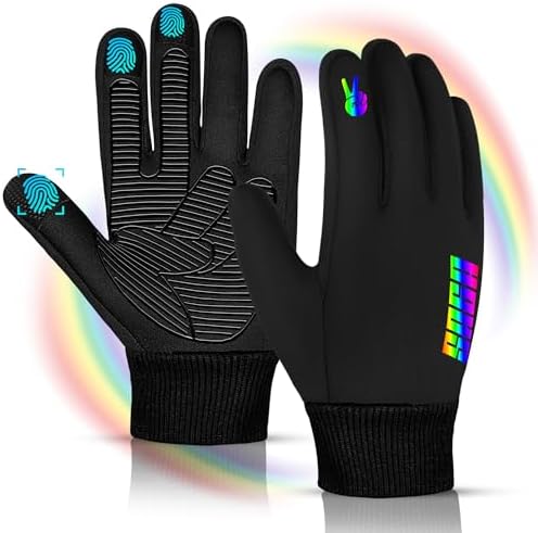 Kids Winter Gloves - Thermal Touchscreen Water-Resistant Gloves for Kids, Perfect for Running, Cycling, Skiing