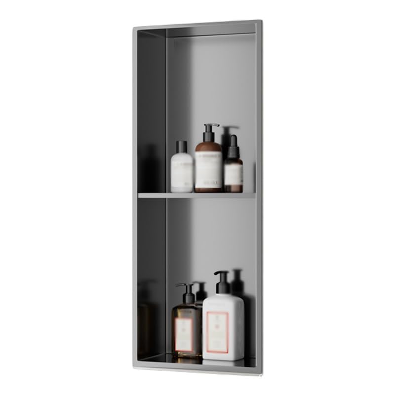 Bathroom Wall Niche Modern Stainless Steel Shower Niche With Builtin Light Waterproof Wall Mounted Organizer Caddy For Bathroom
