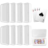 Blank Card Case, 8 Pack Clear Plastic Card Deck Box, Snaps Closed - Storage Box for Base Ball Trading Cards, Business Cards & More
