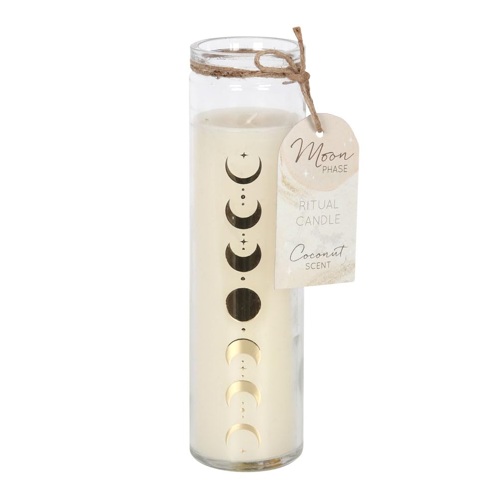 Moon Phase Coconut Tube Candle: 7-Day Prayer & Manifestation Candle with Coconut Fragrance | Relaxing Home & Spiritual Decor | 25-Hour Burn Time