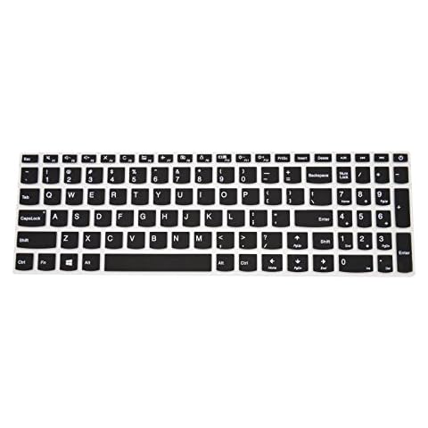 PcProfessional Black Ultra Thin Silicone Gel Keyboard Cover for Lenovo IdeaPad 510 15.6" Ideapad 110 15.6" Ideapad 310 15.6" Lenovo Flex 4 15.6" Laptop (Please Compare Layout and Model) Cover