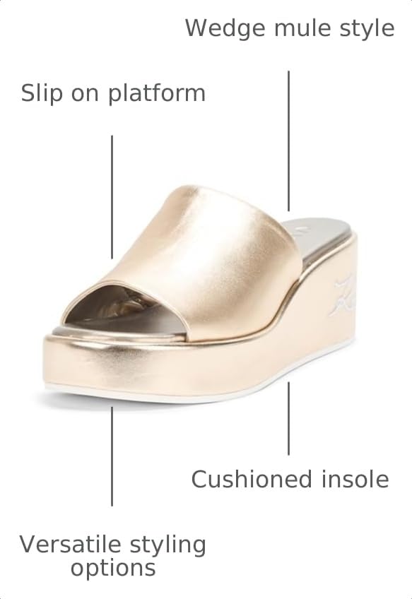 Image of KARL LAGERFELD Women's Calvina Slip on Platform Wedge Sandal
