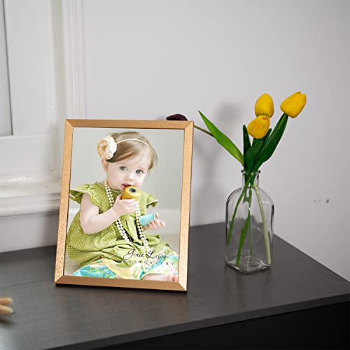Metrekey 8.5X11 Pictures Frames Royal Gold Set Of 4, Fits For 6X8 Photo With Mat, Real Glass Cover, Wooden Diploma Certificate Document Frame For Tabletop And Wall Hanging #TOP6