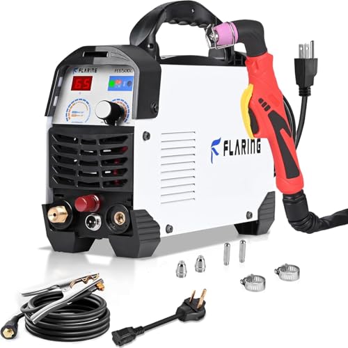 FLARING FC650DL Plasma Cutter 65 AMP Non Touch Pilot Arc Plasma Cutter Machine 120/240V Dual Voltage, High Frequency IGBT Inverter, 1/2"(12.7mm) Clean Cut 5/8"(16mm) Severance Cut with Consumable Set