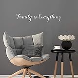 Vinyl Wall Art Decal - Family is Everything - 5' x 31' - Modern Cursive Love Quote for Couples Home Apartment Bedroom Living Room Dining Room Bathroom Indoor Outdoor Decor (5' x 31', White)