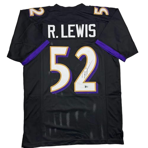 Autographed/Signed Ray Lewis Baltimore Black Football Jersey JSA COA