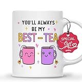 Gossby Friend Coffee Mug - BEST-TEA - Gifts for Best Friend Women - Christmas Friendship Gift for Female Friend - Best Friends Birthday Gift - Besties BFF Gifts - 11oz White Ceramic Cup