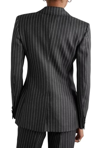 Women’s 3 Pieces Outfits Stripe Office Lady Suit Peak Lapel Work Blazer Vest Pant2