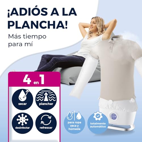 CLEANmaxx Plancha automática de camisas PRO STEAM + accesorio para pantalones | Función vapor, pantalla táctil | Plancha para camisas y blusas | Reduce olores, desinfecta, alisa, refresca - imagen 2