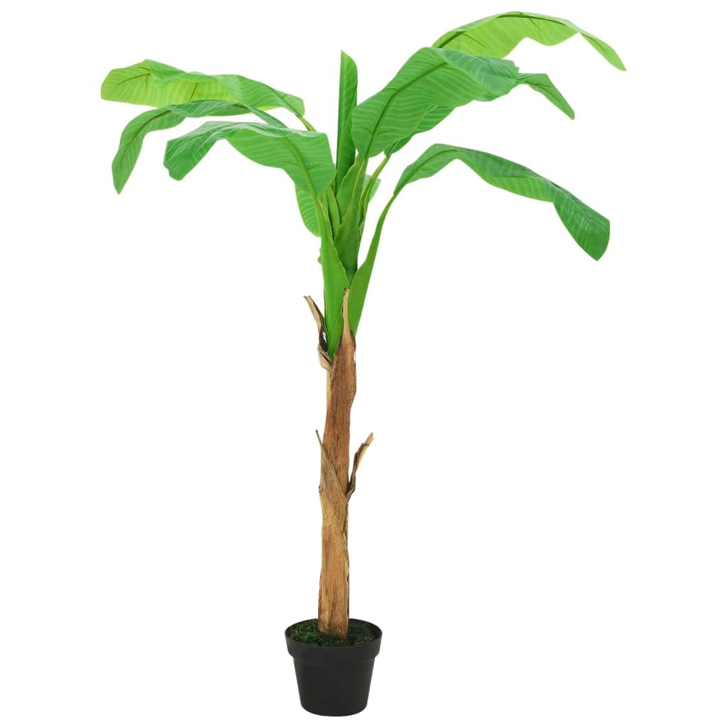 Künstlicher Bananenbaum mit Topf 180 cm Grün, Massivholz und Kunststoff, 9 Wedel, Zimmerpflanze für Büro Wohnzimmer Schlafzimmer, dekorative Topfpflanze für Balkon Terrasse Fensterbank