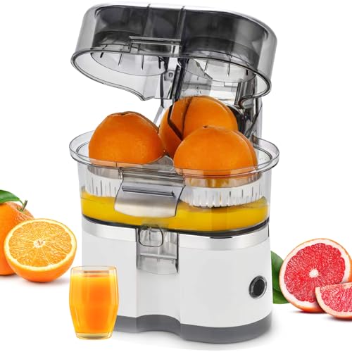 500ml Electric Citrus Juicer, 1000W Twin Juice Maker with 18000 RPM Motor, Easy Clean &amp; Dishwasher Safe, Fresh Juice Extractor (Silver)