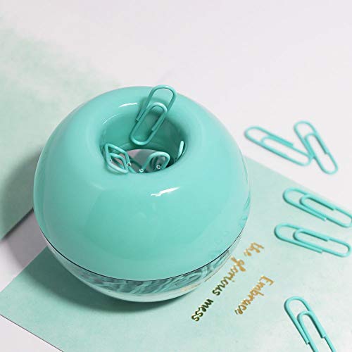 Multibey Mint Green Paper Clips Magnetic Dispenser Holder 28Mm Small Size, 100Pcs Per Box #TOP2