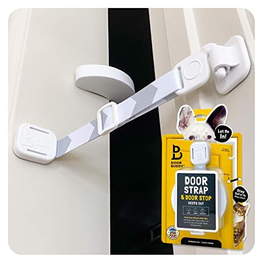Door Buddy Cat Door Latch & Cat Door Stopper. Adjustable Door Strap for Cats to Dog Proof & Keep Dog Out of Litter Box & Cat Feeder. Simpler Pet & Cat Gate Alternative. No Cut Cat Door Interior Door