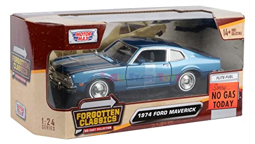 1974 For Ford Maverick 1:24 Scale Diecast Replica Model By Motormax Forgotten Classics Series 79042 (Blue) #TOP6