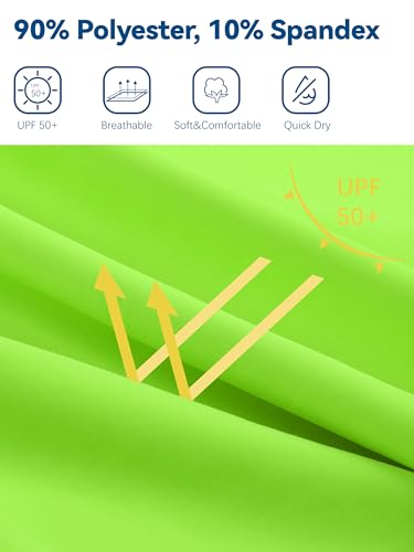 Youth Neon Shirts Dry Fit Long Sleeve Athletic T-Shirts Boys Girls UPF 50+ Quick Dry Neon Shirt for Kids 2T to Youth2