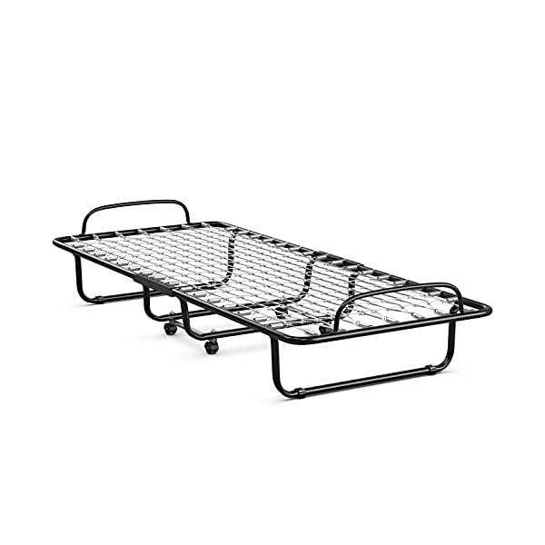 Xu Yuan Jia-Shop Rollaway Bed Folding Metal Bed Cot-Size Folding Bed with Wheels, 75”x 31"