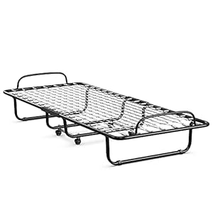 Folding Bed Rollaway Bed Folding Metal Bed Cot-size vouwbed met wielen, 75″x 31″ Heavy Duty Guest Bed