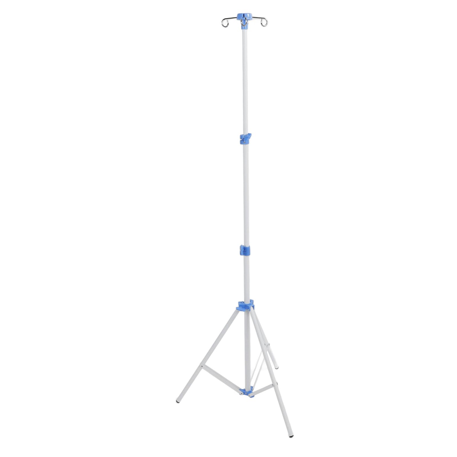 Supporto Per Asta Portaflebo Portatile Pieghevole Treppiede, Supporto Per Asta Portaflebo a 4 Ganci Supporto Per Asta Portatile in Acciaio Inossidabile Per Ospedale, Clinica (Bianco)
