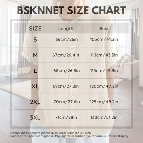 Cotton Linen Shirts for Women 2025 Summer Casual Button 3/4 Sleeve Tops Solid Crewneck Blouses Tunic3