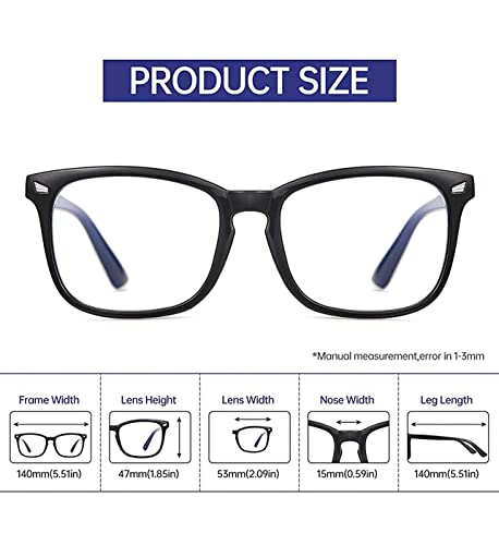 Image of CREEK Blue Light Blocking Glasses Gaming Filter Square Eyeglasses for Eye Protection Men Women, Computer /Tablet /Laptop /Mobile /TV, Anti-blue & Anti eyestrain with Testing Kit