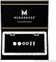 Mega Racer Rhinestone Bling License Plate Frame for Women - High-End 650 Pieces White Diamonds Three Rows, 2-Hole Stainless Steel Slim Crystal Frame, Car Wash Safe, Weatherproof, 1 Piece