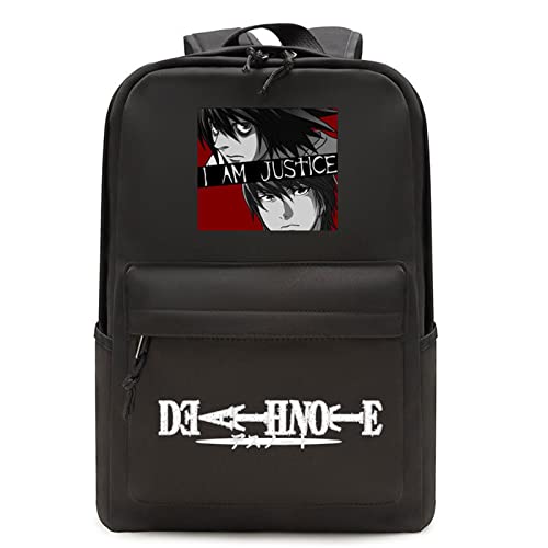 famesale Mochila de Anime Death Note, Mochila para Ordenador L Lawliet Yagami, Mochila Ligera para Cosplay, Mochila Escolar, Mochila