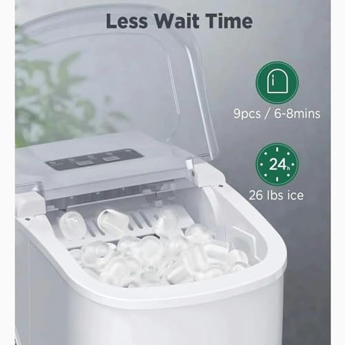 Fabricadora de hielo de encimera 9 cubos lista en 6 mins miniatura 5