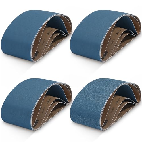 4 pieces 6 x 48 inch sanding belts zirconia metal belt sander paper sander belts 1 for 40 60 80 120 grits for metal wood cars furniture stainless steel