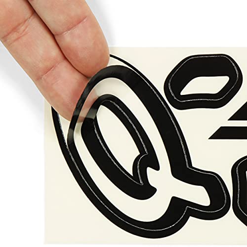 Image of STIFFIE Whipline Solid Transparent Clear /Black 3 inch Alpha-Numeric Registration Identification Numbers Stickers Decals for Boats & Personal Watercraft