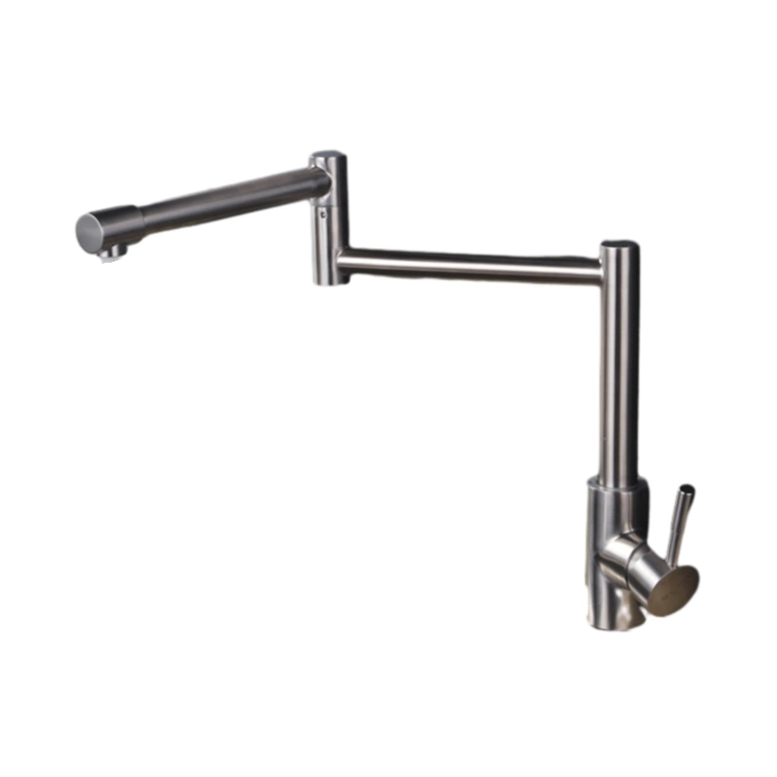 ZYCHSJXA Kitchen Tap 304 Stainless Steel Faucet Folding Rotating Hot and Cold Brushed Sink
